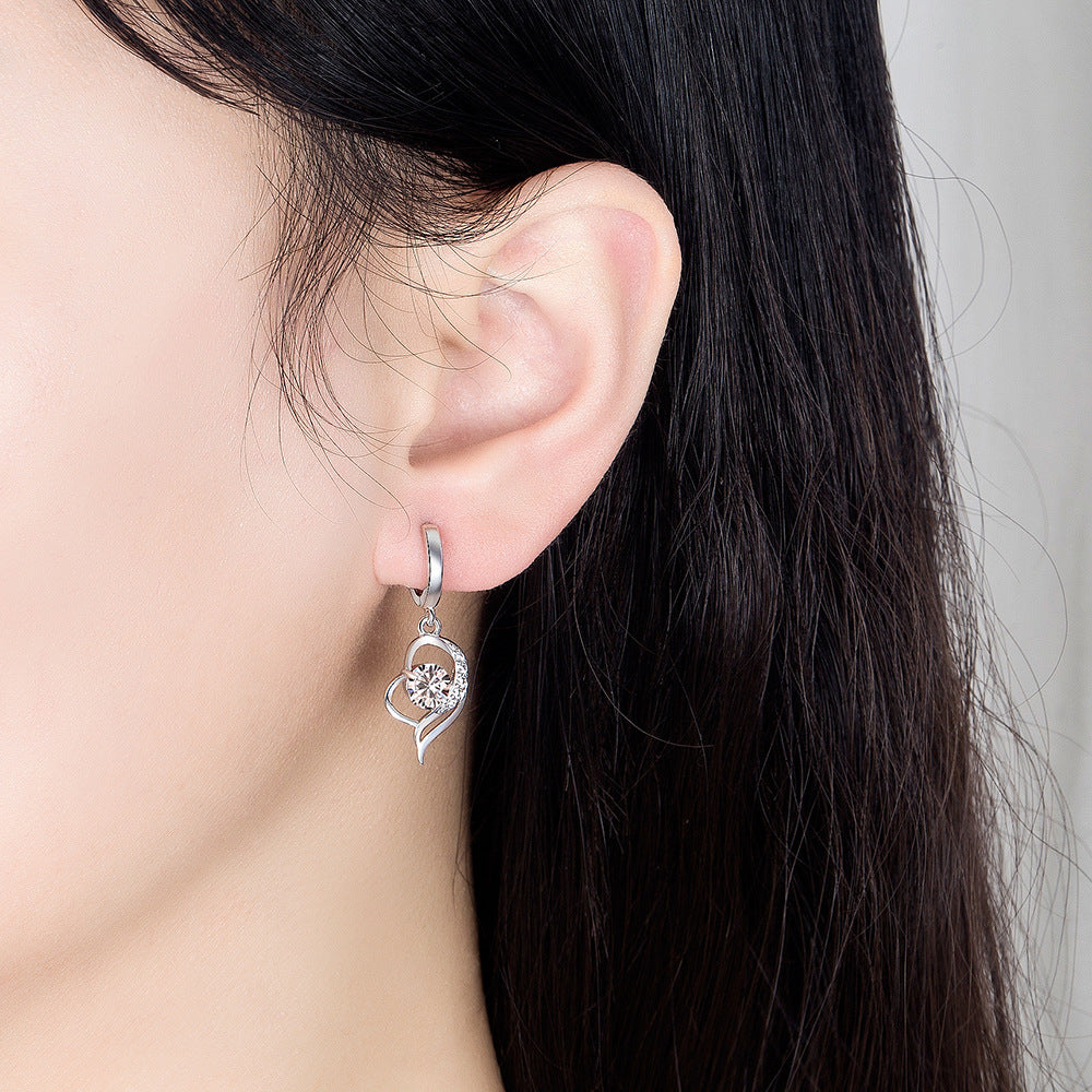 Ear Rings Mid-length Heart-shaped
