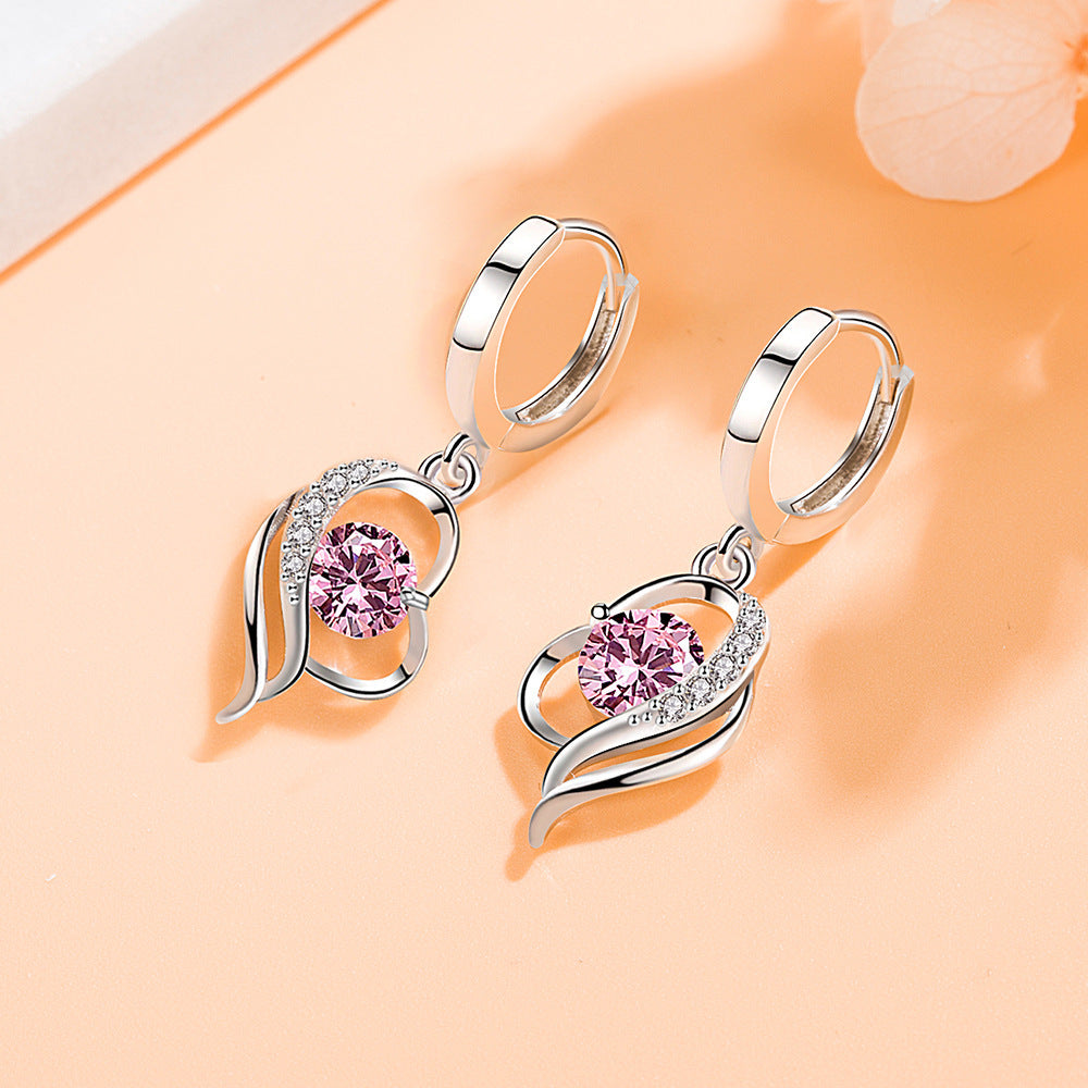 Ear Rings Mid-length Heart-shaped