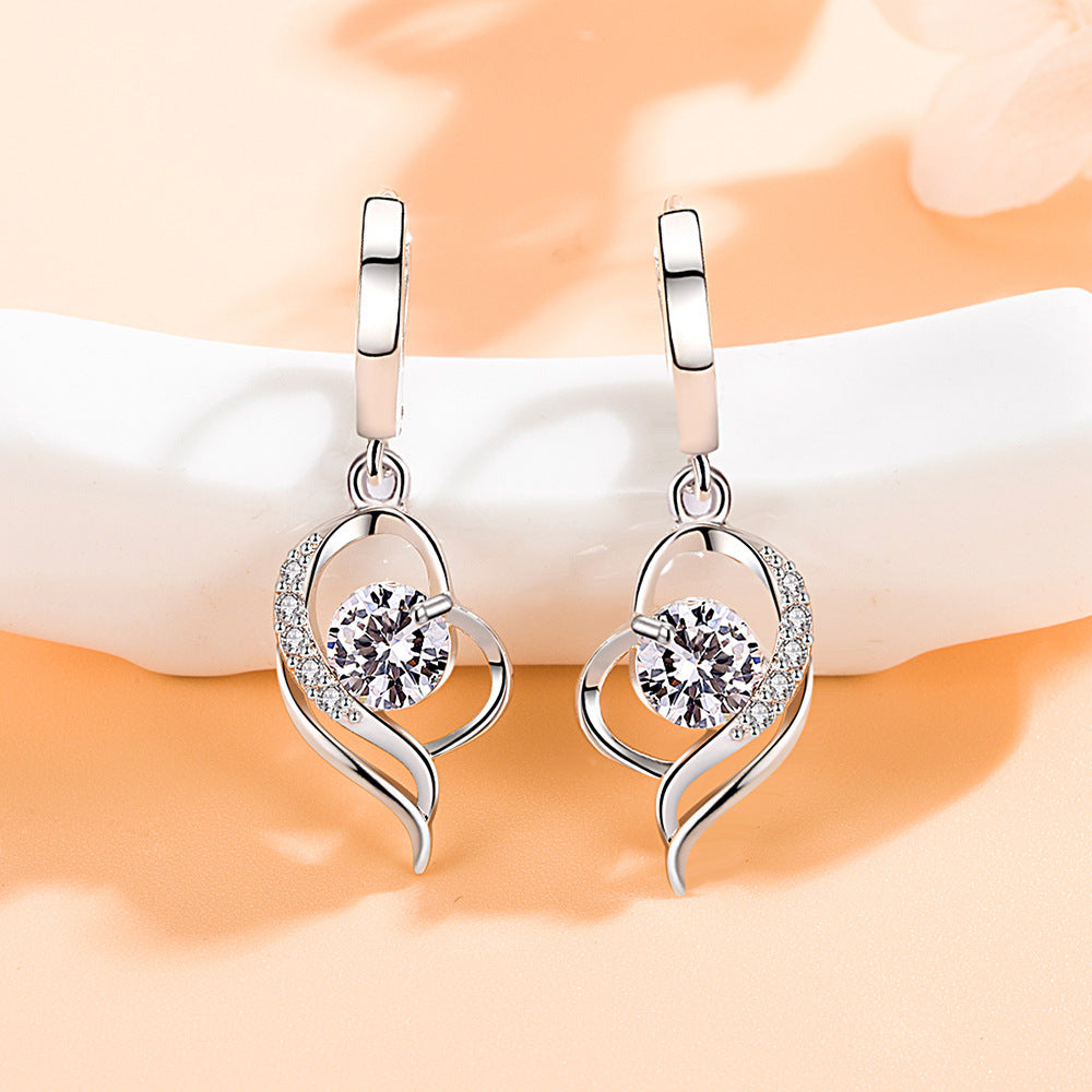 Ear Rings Mid-length Heart-shaped